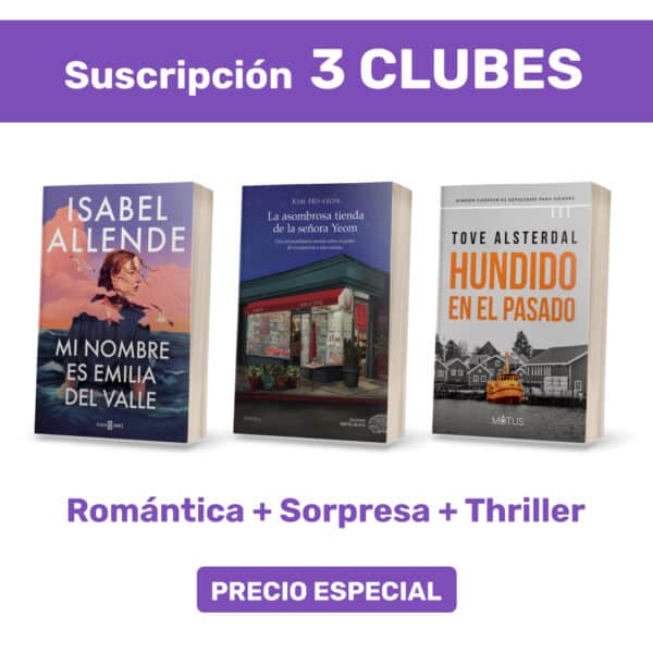 Pack suscripción x3 - Clubes Romántica + Sorpresa + Thriller